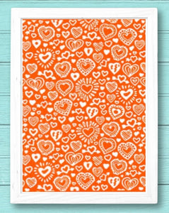 VALENTINE DESIGN: Sketched Hearts Silkscreen