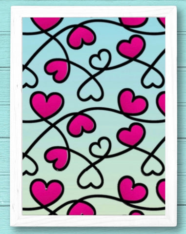 VALENTINE DESIGN: Loopy Hearts 2-part Silkscreen