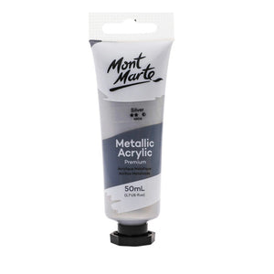 Mont Mart Metallic Acrylic Paint Silver 50ml