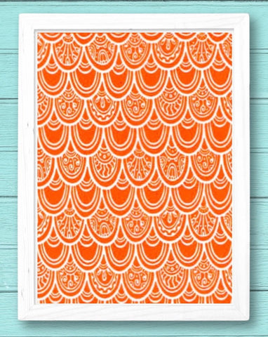 Elegant Fish Scales Silkscreen