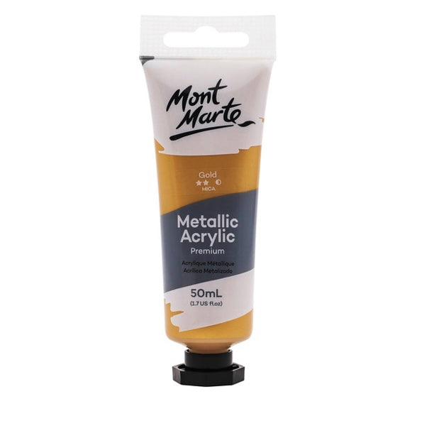 Mont Mart Metallic Acrylic Paint Gold 50ml